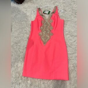 Lilly Pulitzer coral color dress. Size 2. Never worn